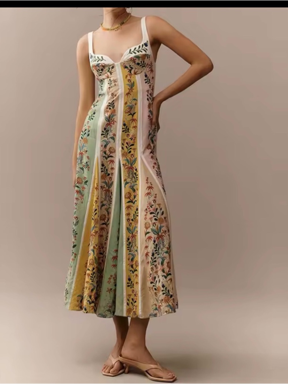 FARM Rio Mint & Yellow Floral Panel Maxi Dress - Picture 11 of 15